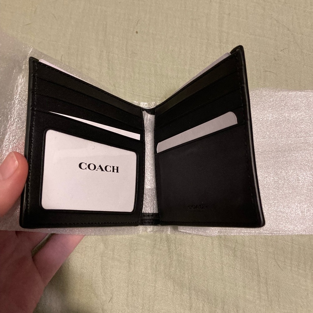 Coach Black ID Billfold Wallet - Picture 3 of 4